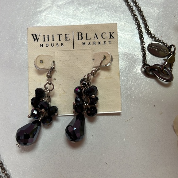 🖤WHITE HOUSE BLACK MARKET JEWELRY - NECKLACE & MATCHING EARRINGS - SPARKLES!💎 - Picture 3 of 14